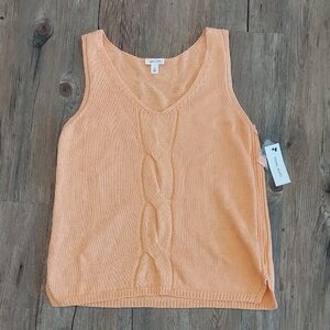 Tribal Jeans Orange Ribbed Sleeveless Tank Top